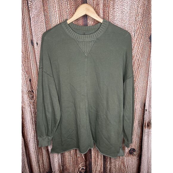 Aerie Sweatshirt Women’s Size XS Green Oversized Pullover Cozy - Picture 1 of 3